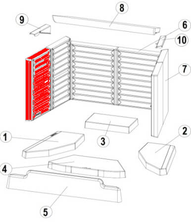 Austroflamm 75x57 K Zijsteen links voorkant