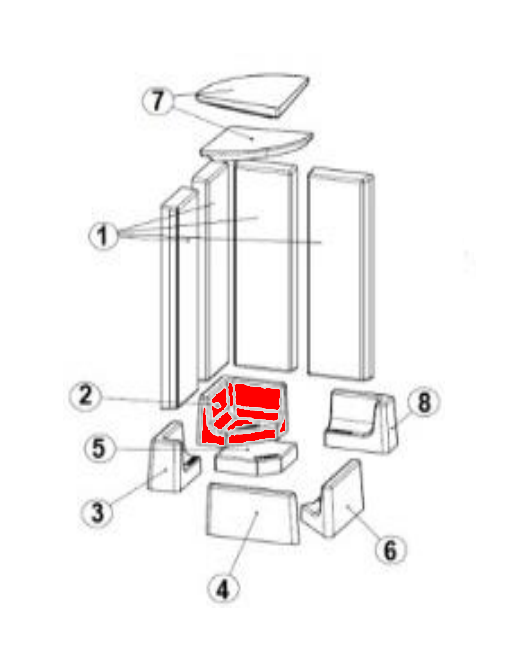 Austroflamm KE 38x38x57 Bodemsteen achteraan