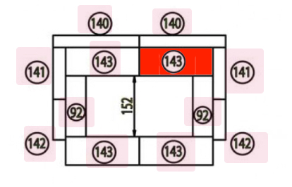 Haas-Sohn Grado 252.15 Bodemsteen rechts achteraan
