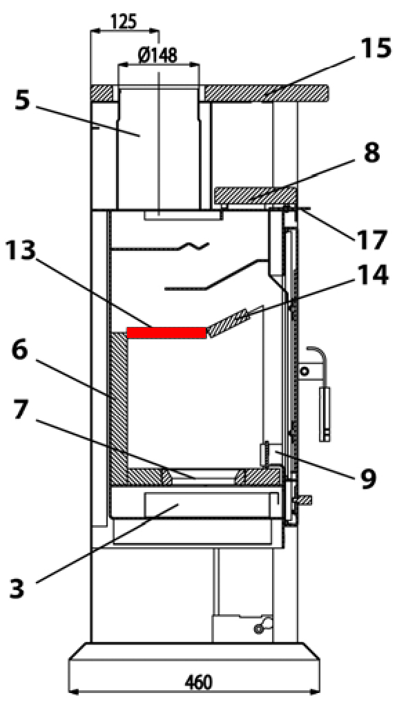 Haas-Sohn Viterbo 3 275.15 vlamplaat achteraan