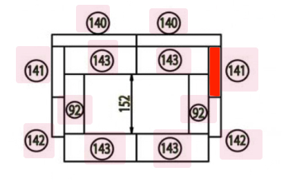 Haas-Sohn Grado 252.15 Zijsteen rechts achteraan