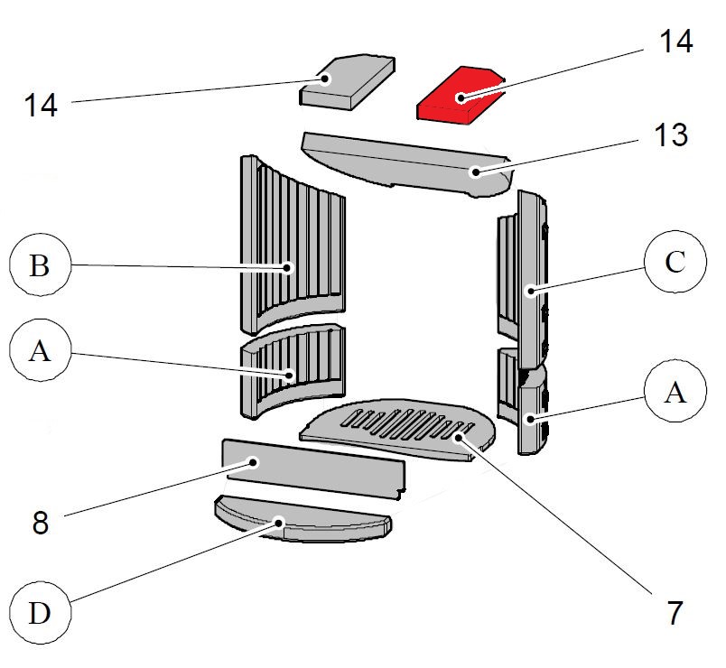 Haas-Sohn Ficus II 287.12 vlamplaat boven rechts