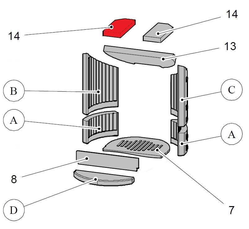 Haas-Sohn Ficus III 287.12 vlamplaat boven links