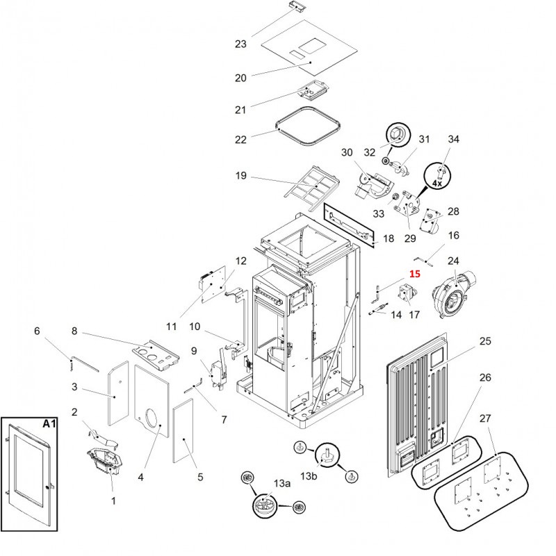 Haas-Sohn Pelletto III 434.08 Kamertemperatuur sensor