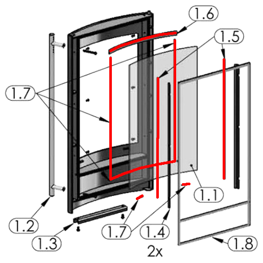Oranier Astra 5 glasruit afdichting
