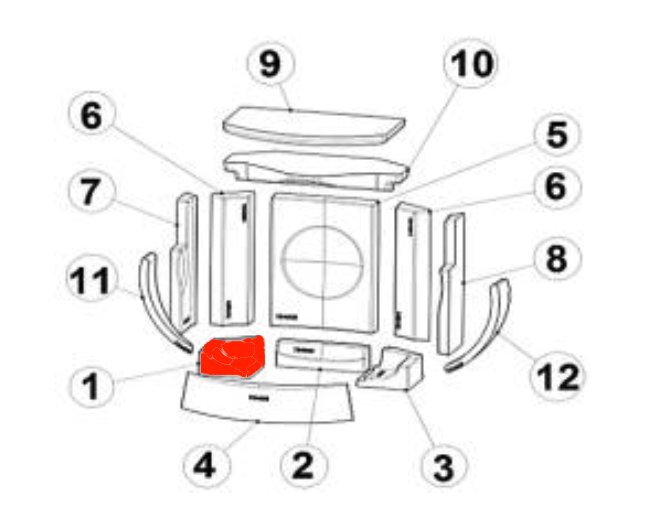 Austroflamm Clou Xtra Bodemsteen links