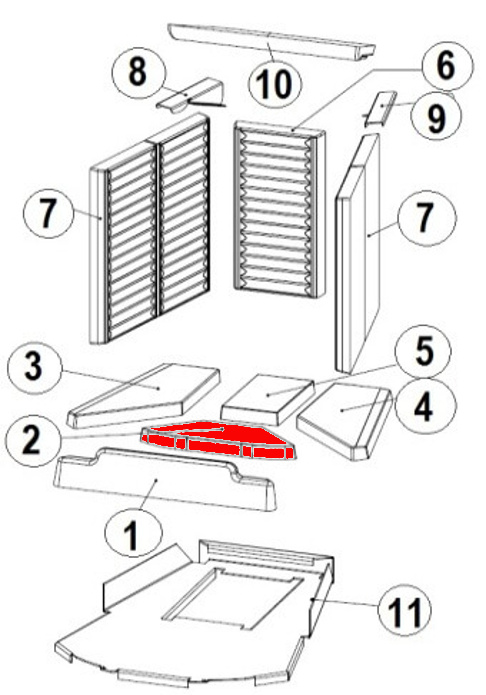 Austroflamm Ceres 450/680 Bodemsteen voorkant B