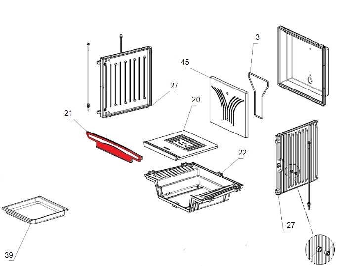 La Nordica Focolare 70 Piano houtvanger C