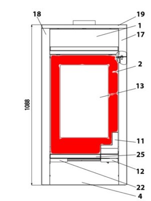 Haas-Sohn Bilbao 327.15 Verbrandingskamerdeur gietgrijs