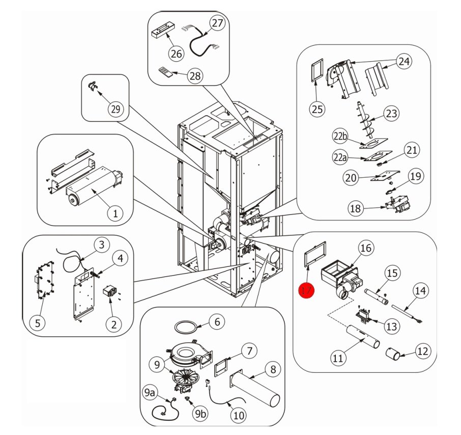 MCZ EGO-Air 1.0 Afdichting branderpotbak