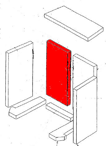Skantherm Yato Achterste muur steen links