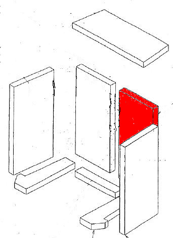Skantherm Yato Achterste muur steen rechts