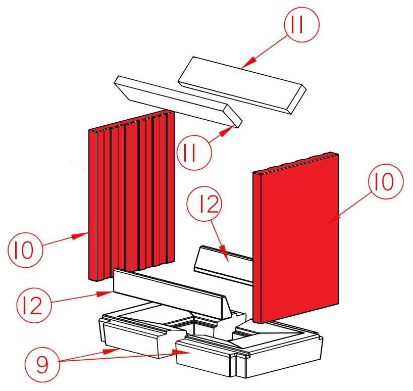 Spartherm Mini S-FDh-57 Zijsteen Set