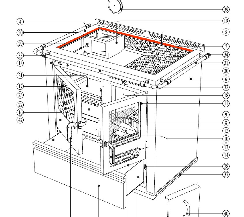 Wamsler K134F/A Afdichting frame voor kookplaat