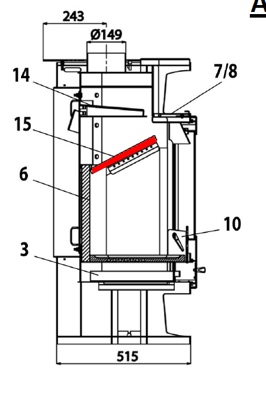 Haas-Sohn Bergamo 267.17 vlamplaat onder