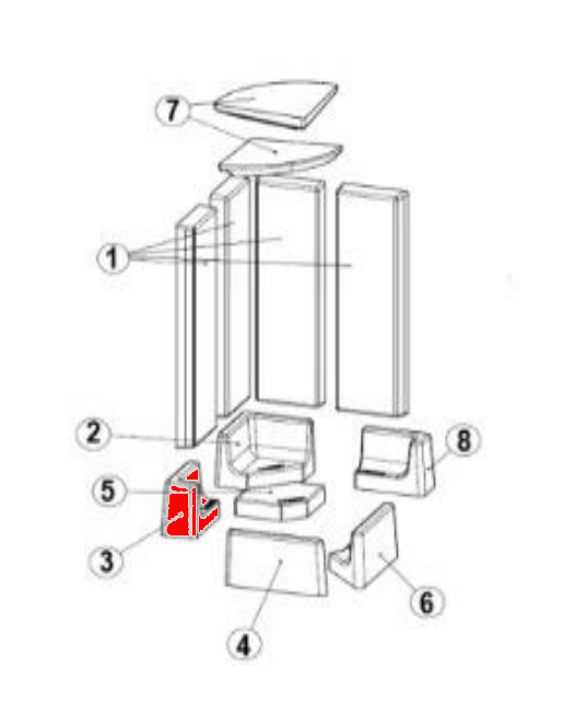 Austroflamm KE 38x38x57 Bodemsteen links