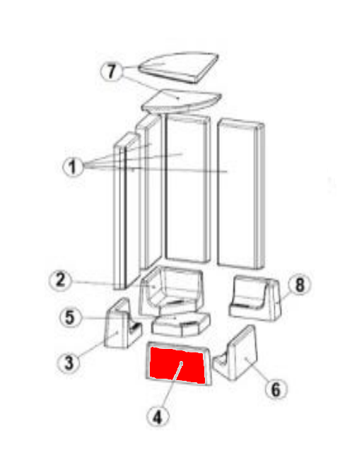 Austroflamm KE 38x38x57 Bodemsteen voorkant links