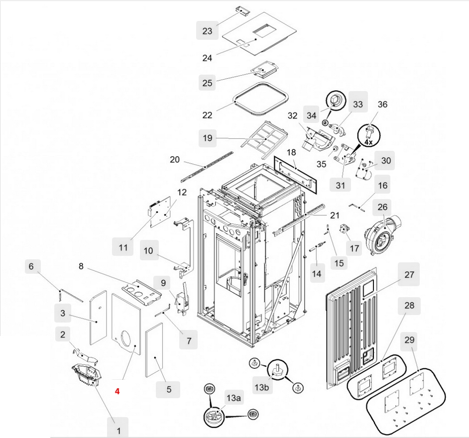 Haas-Sohn HSP 6 Premium 521.08 Achterste muur steen