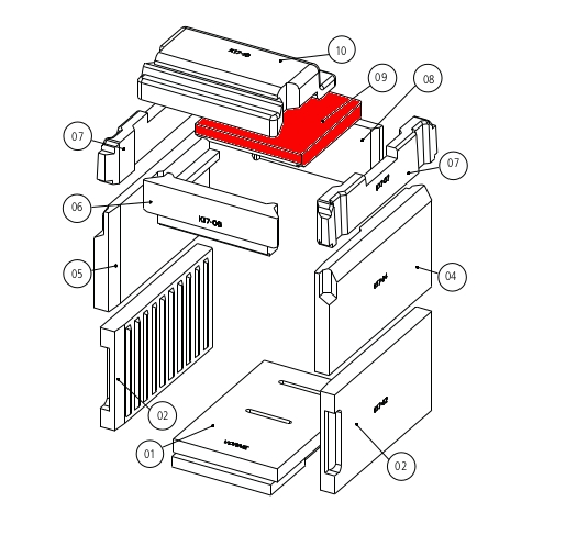 Leda Rubin K16 vlamplaat onder